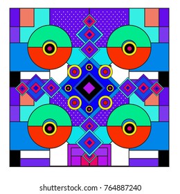 Trendy geometric elements memphis greeting cards design. Retro style texture, pattern and elements. Modern abstract design poster and cover template