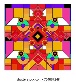 Trendy geometric elements memphis greeting cards design. Retro style texture, pattern and elements. Modern abstract design poster and cover template
