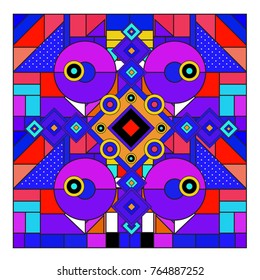 Trendy geometric elements memphis greeting cards design. Retro style texture, pattern and elements. Modern abstract design poster and cover template