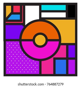 Trendy geometric elements memphis greeting cards design. Retro style texture, pattern and elements. Modern abstract design poster and cover template