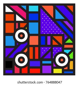 Trendy geometric elements memphis greeting cards design. Retro style texture, pattern and elements. Modern abstract design poster and cover template