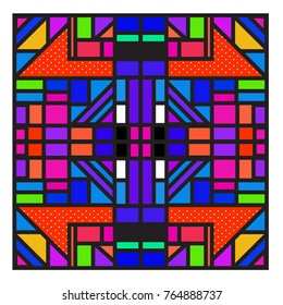 Trendy geometric elements memphis greeting cards design. Retro style texture, pattern and elements. Modern abstract design poster and cover template