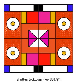 Trendy geometric elements memphis greeting cards design. Retro style texture, pattern and elements. Modern abstract design poster and cover template