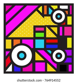 Trendy geometric elements memphis greeting cards design. Retro style texture, pattern and elements. Modern abstract design poster and cover template