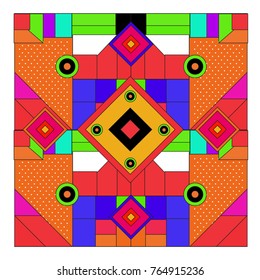 Trendy geometric elements memphis greeting cards design. Retro style texture, pattern and elements. Modern abstract design poster and cover template