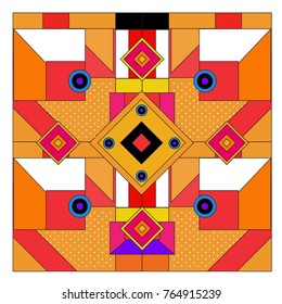 Trendy geometric elements memphis greeting cards design. Retro style texture, pattern and elements. Modern abstract design poster and cover template