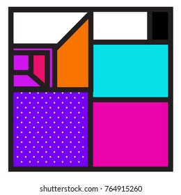 Trendy geometric elements memphis greeting cards design. Retro style texture, pattern and elements. Modern abstract design poster and cover template