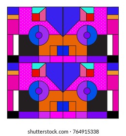 Trendy geometric elements memphis greeting cards design. Retro style texture, pattern and elements. Modern abstract design poster and cover template