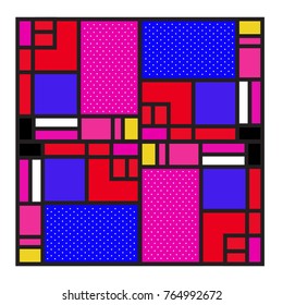 Trendy geometric elements memphis greeting cards design. Retro style texture, pattern and elements. Modern abstract design poster and cover template