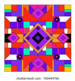 Trendy geometric elements memphis greeting cards design. Retro style texture, pattern and elements. Modern abstract design poster and cover template