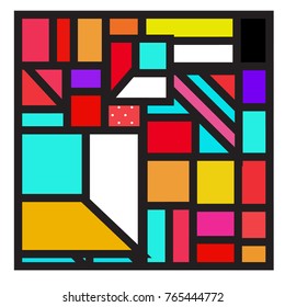 Trendy geometric elements memphis greeting cards design. Retro style texture, pattern and elements. Modern abstract design poster and cover template