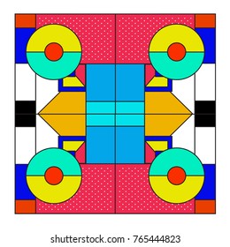 Trendy geometric elements memphis greeting cards design. Retro style texture, pattern and elements. Modern abstract design poster and cover template
