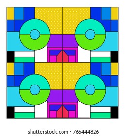 Trendy geometric elements memphis greeting cards design. Retro style texture, pattern and elements. Modern abstract design poster and cover template