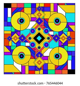 Trendy geometric elements memphis greeting cards design. Retro style texture, pattern and elements. Modern abstract design poster and cover template
