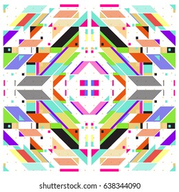 Trendy geometric elements memphis pattern. Retro style texture and elements. Modern abstract design poster and cover  template