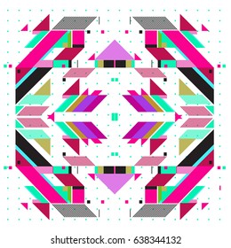 Trendy geometric elements memphis pattern. Retro style texture and elements. Modern abstract design poster and cover  template
