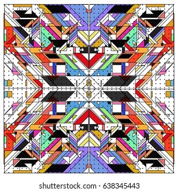 Trendy geometric elements memphis pattern. Retro style texture and elements. Modern abstract design poster and cover  template