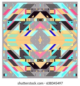 Trendy geometric elements memphis pattern. Retro style texture and elements. Modern abstract design poster and cover  template