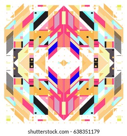 Trendy geometric elements memphis pattern. Retro style texture and elements. Modern abstract design poster and cover  template