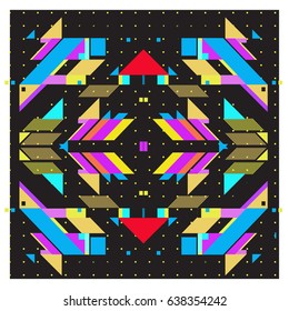 Trendy geometric elements memphis pattern. Retro style texture and elements. Modern abstract design poster and cover  template