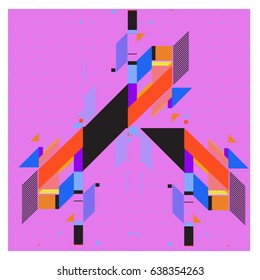 Trendy geometric elements memphis pattern. Retro style texture and elements. Modern abstract design poster and cover  template