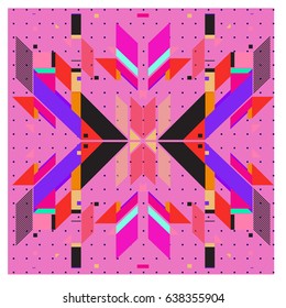 Trendy geometric elements memphis pattern. Retro style texture and elements. Modern abstract design poster and cover  template