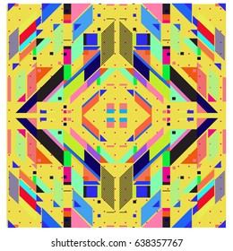 Trendy geometric elements memphis pattern. Retro style texture and elements. Modern abstract design poster and cover  template