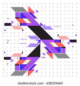 Trendy geometric elements memphis pattern. Retro style texture and elements. Modern abstract design poster and cover  template
