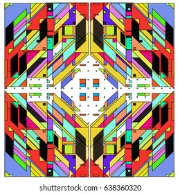 Trendy geometric elements memphis pattern. Retro style texture and elements. Modern abstract design poster and cover  template