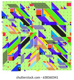 Trendy geometric elements memphis pattern. Retro style texture and elements. Modern abstract design poster and cover  template