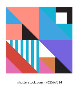 Trendy geometric elements memphis pattern. Retro style texture, pattern and elements. Modern abstract design poster and cover template from Borneo Indonesian culture