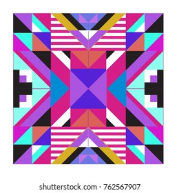 Trendy geometric elements memphis pattern. Retro style texture, pattern and elements. Modern abstract design poster and cover template from Borneo Indonesian culture