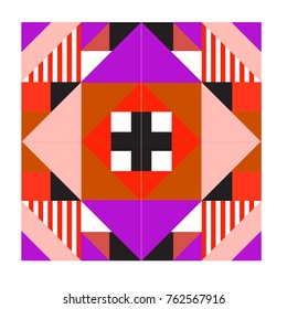 Trendy geometric elements memphis pattern. Retro style texture, pattern and elements. Modern abstract design poster and cover template from Borneo Indonesian culture