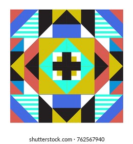 Trendy geometric elements memphis pattern. Retro style texture, pattern and elements. Modern abstract design poster and cover template from Borneo Indonesian culture