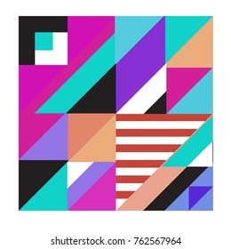 Trendy geometric elements memphis pattern. Retro style texture, pattern and elements. Modern abstract design poster and cover template from Borneo Indonesian culture
