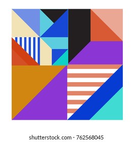 Trendy geometric elements memphis pattern. Retro style texture, pattern and elements. Modern abstract design poster and cover template from Borneo Indonesian culture