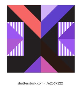 Trendy geometric elements memphis pattern. Retro style texture, pattern and elements. Modern abstract design poster and cover template from Borneo Indonesian culture