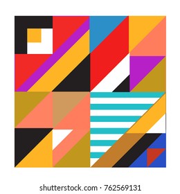 Trendy geometric elements memphis pattern. Retro style texture, pattern and elements. Modern abstract design poster and cover template from Borneo Indonesian culture
