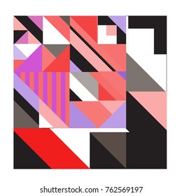 Trendy geometric elements memphis pattern. Retro style texture, pattern and elements. Modern abstract design poster and cover template from Borneo Indonesian culture