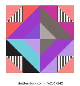 Trendy geometric elements memphis pattern. Retro style texture, pattern and elements. Modern abstract design poster and cover template from Borneo Indonesian culture