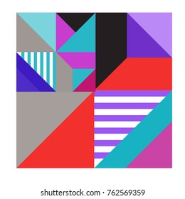 Trendy geometric elements memphis pattern. Retro style texture, pattern and elements. Modern abstract design poster and cover template from Borneo Indonesian culture
