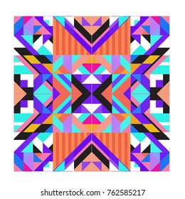 Trendy geometric elements memphis pattern. Retro style texture, pattern and elements. Modern abstract design from Borneo Indonesian culture