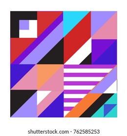 Trendy geometric elements memphis pattern. Retro style texture, pattern and elements. Modern abstract design from Borneo Indonesian culture