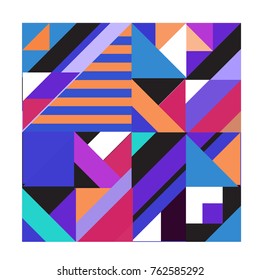 Trendy geometric elements memphis pattern. Retro style texture, pattern and elements. Modern abstract design from Borneo Indonesian culture