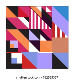 Trendy geometric elements memphis pattern. Retro style texture, pattern and elements. Modern abstract design from Borneo Indonesian culture