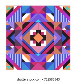 Trendy geometric elements memphis pattern. Retro style texture, pattern and elements. Modern abstract design from Borneo Indonesian culture