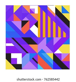 Trendy geometric elements memphis pattern. Retro style texture, pattern and elements. Modern abstract design from Borneo Indonesian culture