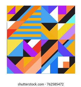 Trendy geometric elements memphis pattern. Retro style texture, pattern and elements. Modern abstract design from Borneo Indonesian culture