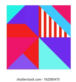 Trendy geometric elements memphis pattern. Retro style texture, pattern and elements. Modern abstract design from Borneo Indonesian culture