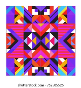 Trendy geometric elements memphis pattern. Retro style texture, pattern and elements. Modern abstract design from Borneo Indonesian culture